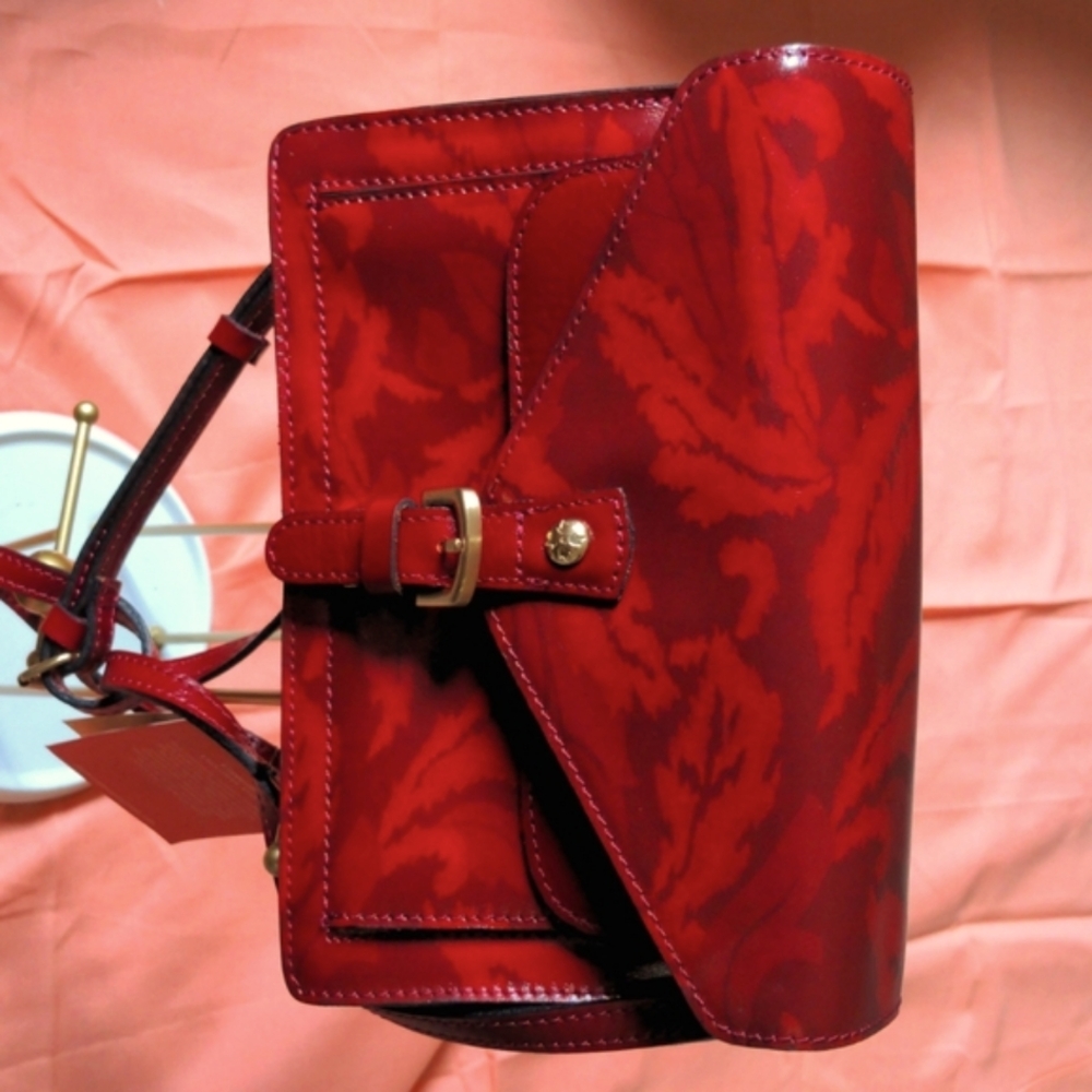 Patricia Nash Leather Chic Red Crossbody Bag. NWT